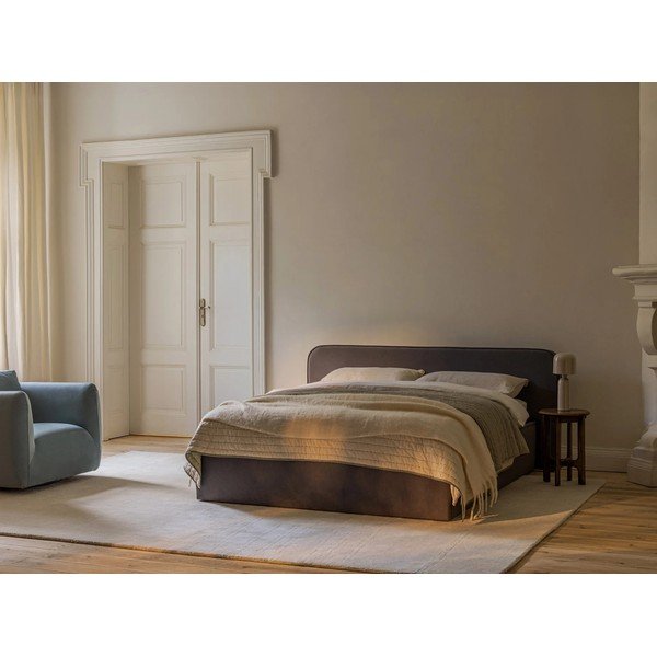 Černá čalouněná dvoulůžková postel s úložným prostorem s roštem 140x200 cm Elizabeth – Micadoni -image-1