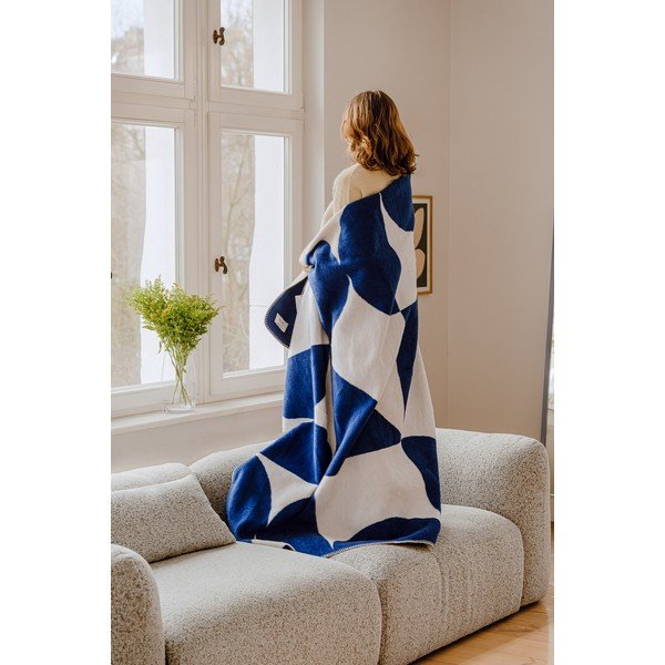 Modrá/krémová deka 150x200 cm Tul – noo.ma-image-1