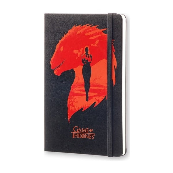 Velký černo-červený zápisník Moleskine Game Of Thrones, bez linek