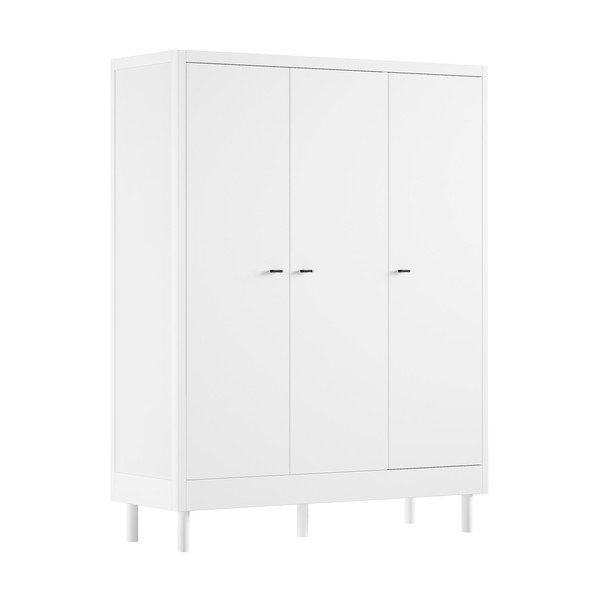 Bílá dětská šatní skříň z bukového dřeva 146x190x55 cm Forrest – Vipack