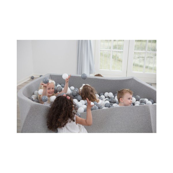 Světle šedý hranatý dětský bazének s 500 balónky Misioo, 110 x 50 cm-image-2