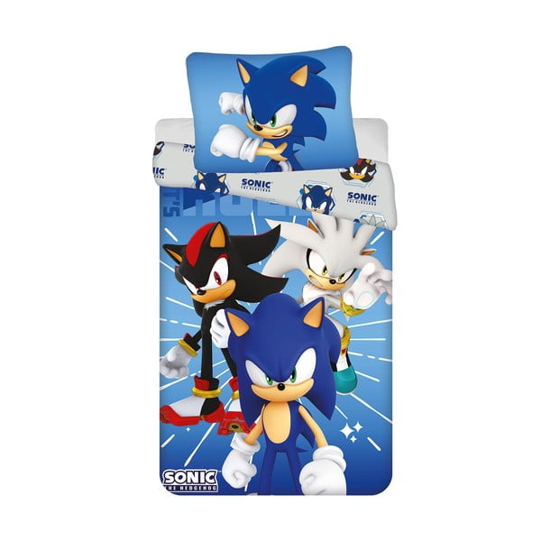 Modré dětské povlečení na jednolůžko z mikrovlákna 140x200 cm Sonic – Jerry Fabrics