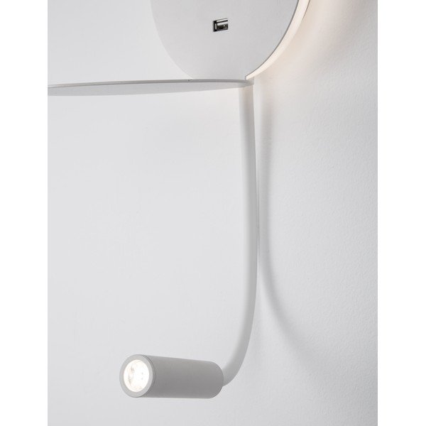Bílé hliníkové LED nástěnné svítidlo s ohybatelnou konstrukcí/s USB portem Eclip – Nova Luce-image-4