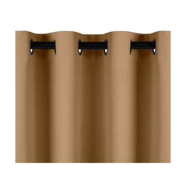 Hořčicově hnědý zatemňovací závěs AmeliaHome Eyelets Mustard, 140 x 245 cm-image-1