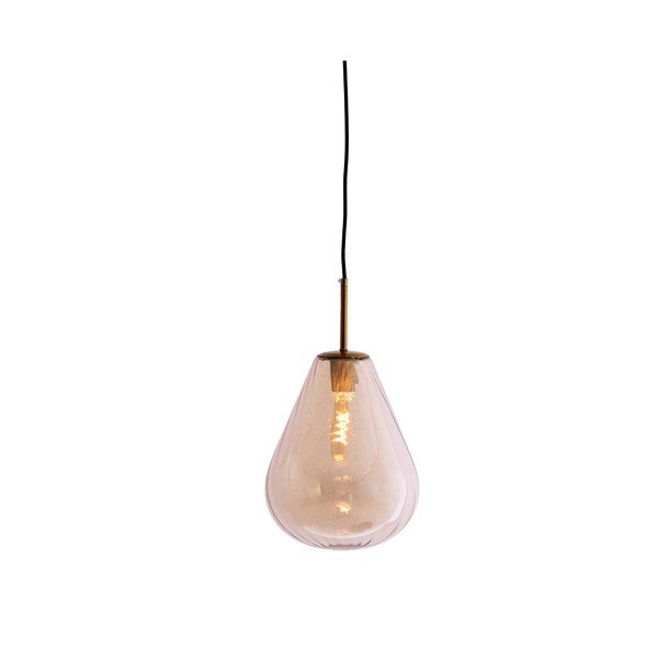 Jantarové závěsné svítidlo se skleněným stínidlem Leona – Light & Living-image-1