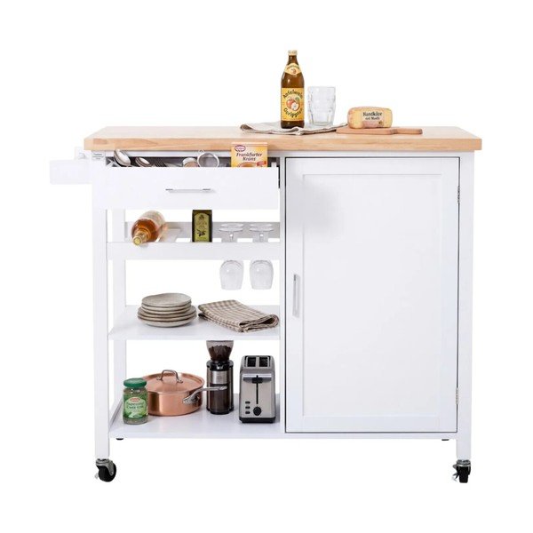 Servírovací stolek na kolečkách z kaučukového dřeva 48x105 cm Frankfurt – Premier Housewares-image-4