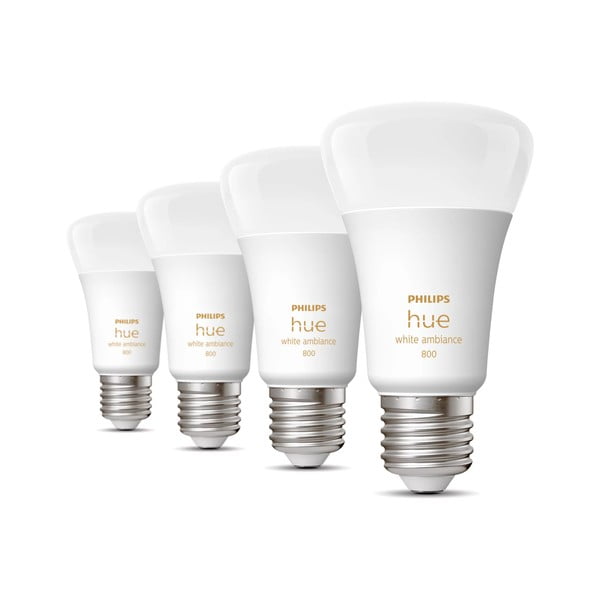 LED smart žárovky v sadě 4 ks E27, 9 W White ambiance – Philips Hue