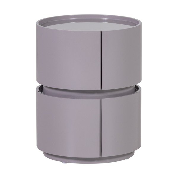 Světle šedý lesklý noční stolek Lunex – WOOOD-image-4