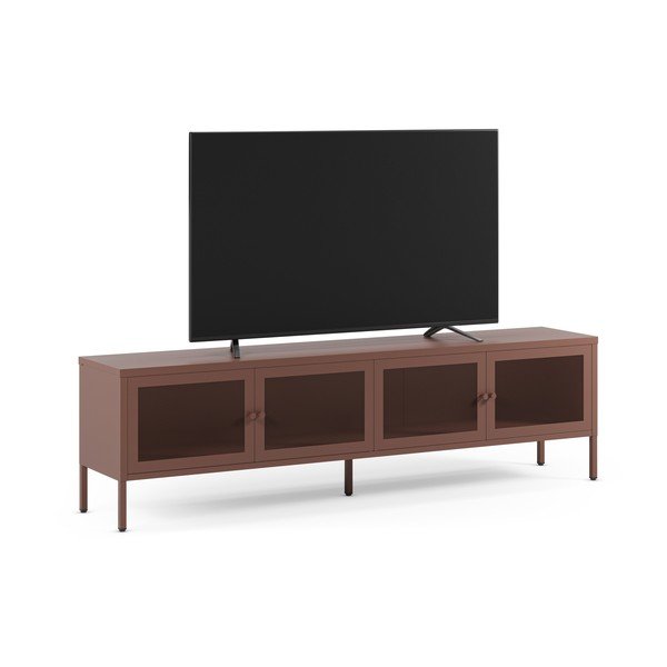 Vínový kovový TV stolek 160x50x35 cm Fayna – Marckeric-image-1