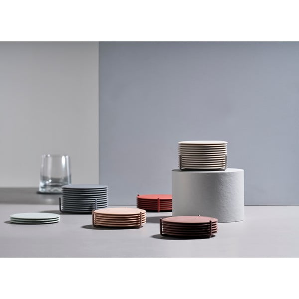 Šedé silikonové podtácky v sadě 6 ks se stojánkem Singles - Zone-image-1