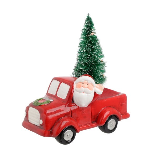 Vánoční keramická dekorace ve tvaru autíčka InArt Santa Car