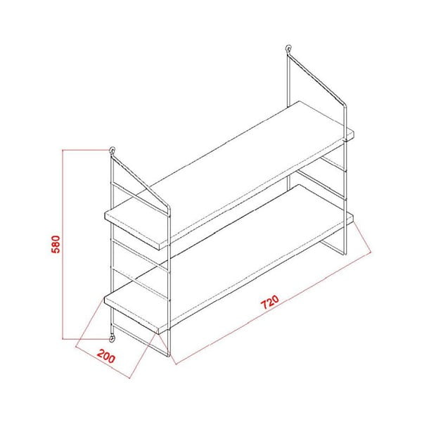 Bílá nástěnná police Garetto Armoni-image-2