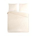Krémové prodloužené povlečení na dvoulůžko z mikrovlákna 200x220 cm Pure Zigzag – Good Morning