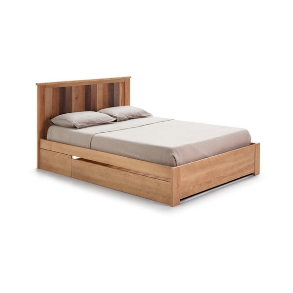 Dvoulůžková postel s roštem 140x190 cm v přírodní barvě Maude – Marckeric-image-4