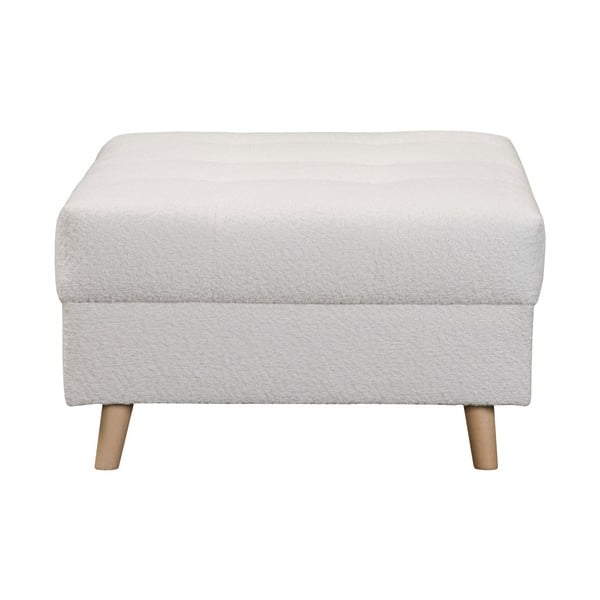 Bílý taburet z textilie bouclé Ariella – Ropez-image-3