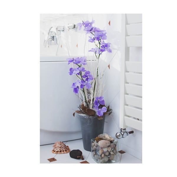 Květinová dekorace od Aranžérie, váza s fialovou orchidejí