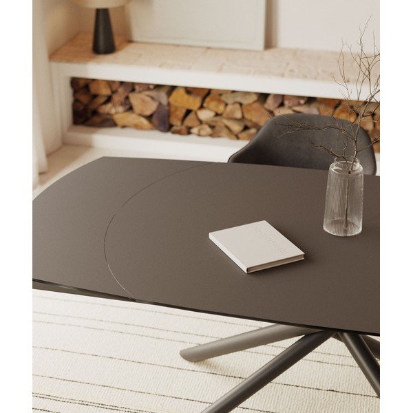Rozkládací jídelní stůl s přídavnou deskou s keramickou deskou 100x130 cm Yodalia – Kave Home-image-2