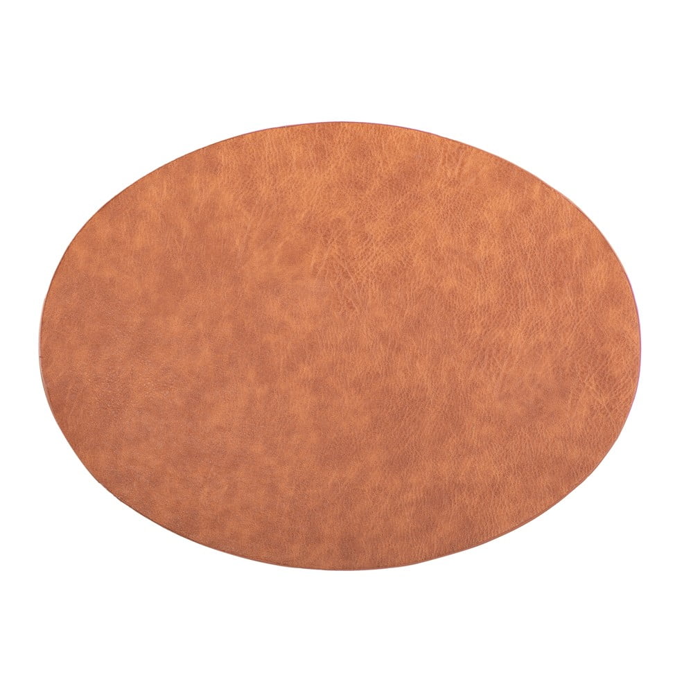 Oranžovohnědé prostírání z imitace kůže ZicZac Troja, 33 x 45 cm