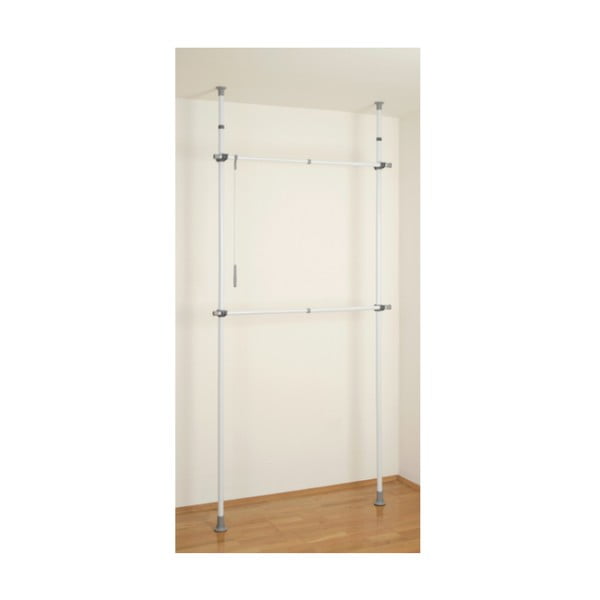 Bílý kovový teleskopický stojan na oblečení Herkules – Wenko-image-4