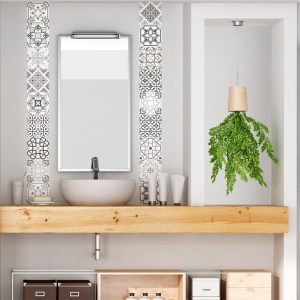 Sada 30 nástěnných samolepek Ambiance Cement Tiles Shade of Gray Bari, 10 x 10 cm-image-2