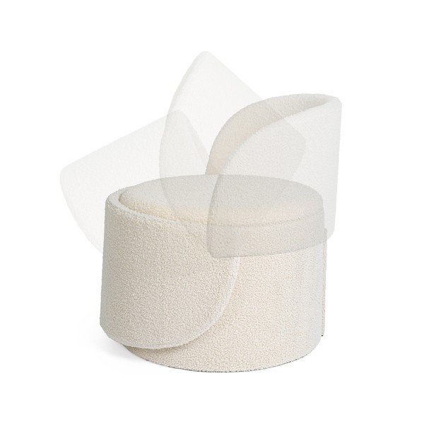 Krémový taburet z textilie bouclé Anthea – Yes Everyday-image-1
