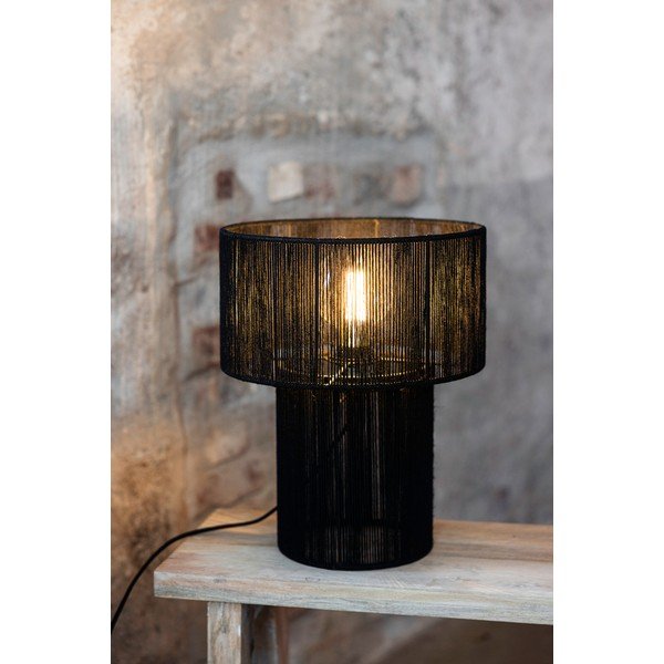 Černá stolní lampa se stínidlem z juty (výška 38 cm) Soga – Markslöjd-image-2