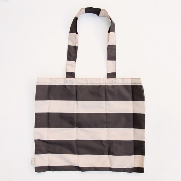 Černobílá skládací taška Caroline Gardner Super Stripe Foldway