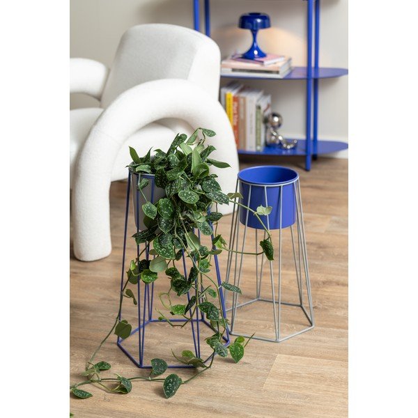 Modrá kovová stolní lampa (výška 20 cm) Moda Retro – Leitmotiv-image-3