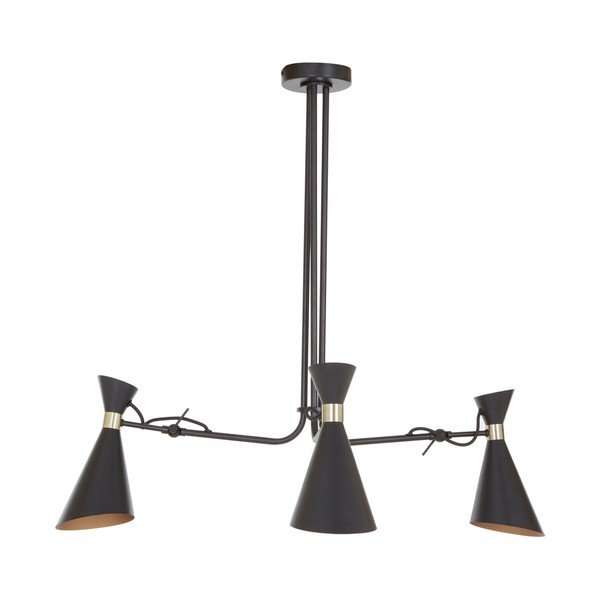 Černé/ve zlaté barvě kovové závěsné svítidlo s kovovým stínidlem Linox – Premier Housewares-image-3