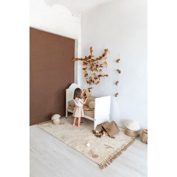 Krémový pratelný ručně tkaný bavlněný dětský koberec 140x200 cm Pine Forest – Lorena Canals-image-3