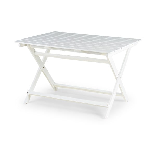 Bílý zahradní stůl z akáciového dřeva Bonami Essentials Natur, 114 x 88 cm-image-2