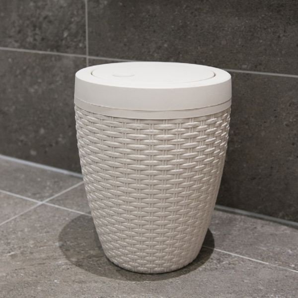 Krémový koupelnový koš Addis Rattan Bath Bin Calico, 5 l-image-3
