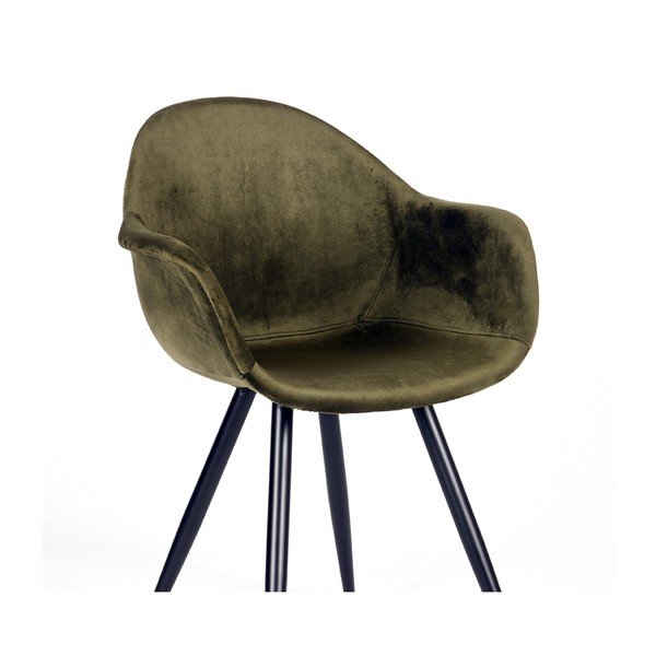 Khaki sametové jídelní židle v sadě 2 ks Forli – LABEL51-image-4