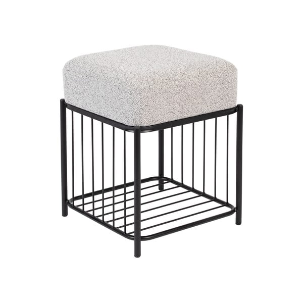 Světle šedý taburet Milou – White Label-image-2