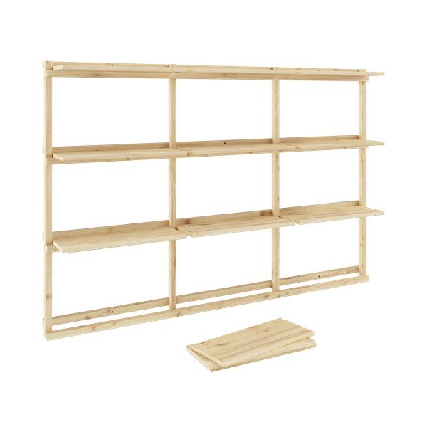 Nástěnná knihovna z borovicového dřeva v přírodní barvě 192x127 cm Groove – Karup Design-image-4