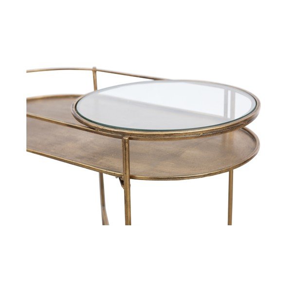 Skleněný odkládací stolek s podnožím ve zlaté barvě BePureHome-image-2