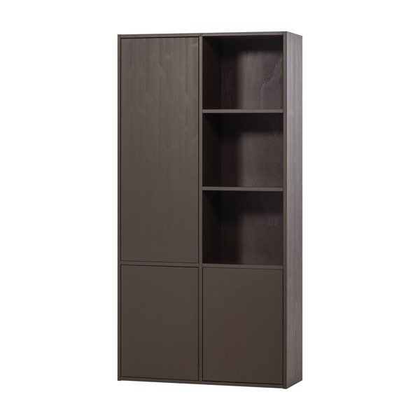Tmavě hnědá modulární skříňka z borovicového dřeva 108x215 cm Meggy – WOOOD