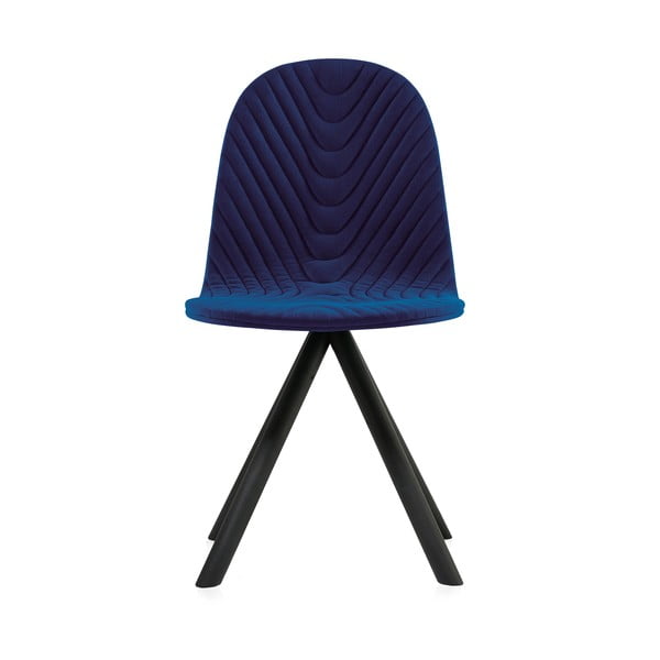Tmavě modrá židle s černými nohami Iker Mannequin Wave