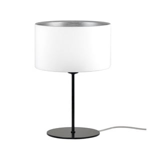 Bílá stolní lampa s detailem ve stříbrné barvě Bulb Attack Tres S, ⌀ 25 cm