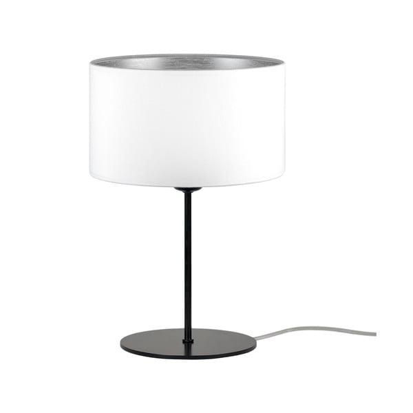 Bílá stolní lampa s detailem ve stříbrné barvě Sotto Luce Tres S, ⌀ 25 cm
