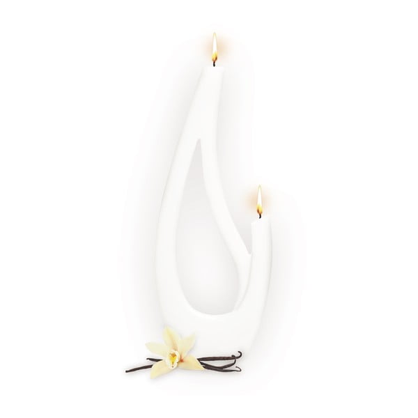 Bílá vonná svíčka s vůní vanilky Alusi Saba Grande, 12 hodin hoření