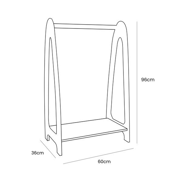 Dětský věšák v dekoru borovice v přírodní barvě 60x96 cm Montessori – Meowbaby-image-1