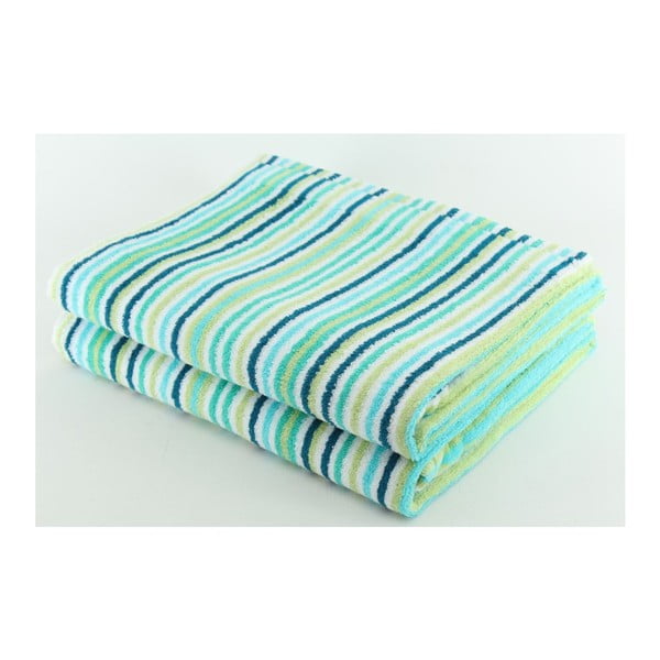 Set 2 osušek Blue Stripes, 70x140 cm