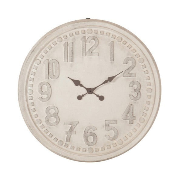 Bílé nástěnné vintage hodiny J-Line, 78 cm