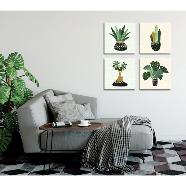 Obrazy v sadě 4 ks 30x30 cm Plants – Wallity-image-1