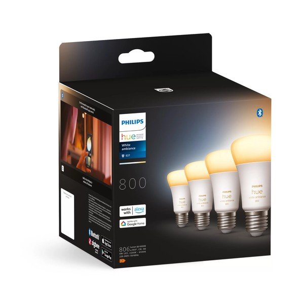 LED smart žárovky v sadě 4 ks E27, 9 W White ambiance – Philips Hue-image-2