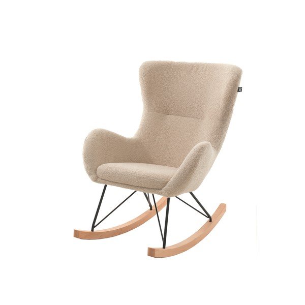 Béžové houpací dětské křesílko z textilie bouclé Rocky – Vipack