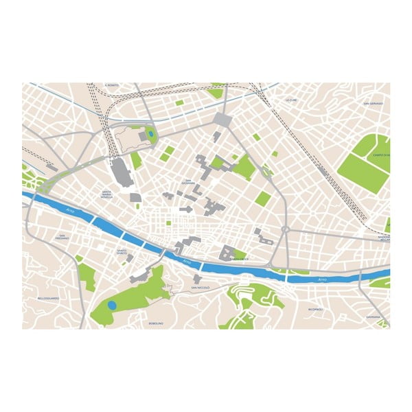 Obraz Homemania Maps Florence, 70 x 100 cm