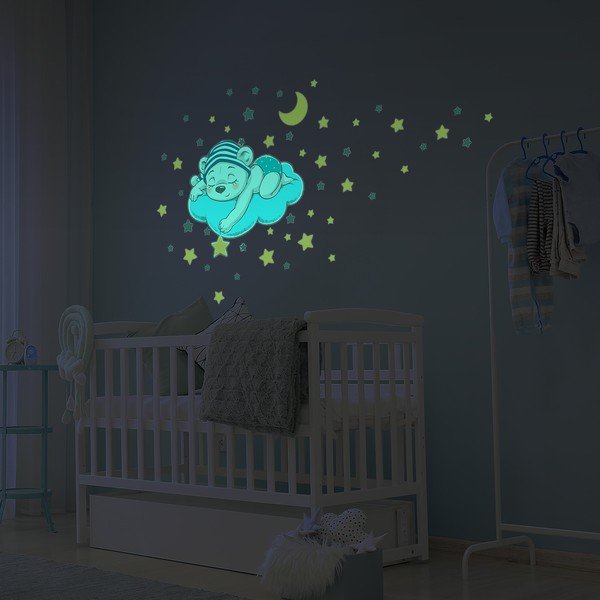 Dětská samolepka na zeď 35x30 cm Dreamy Bear – Ambiance-image-1