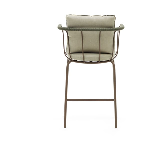 Světle zelená zahradní barová židle Salguer – Kave Home-image-4